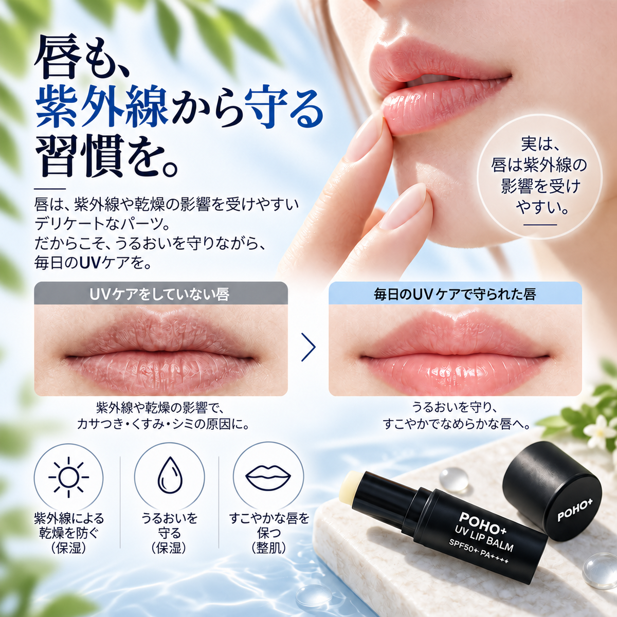 [For lips] POHO+ UV Lip Balm SPF50+ PA++++ Sunscreen for lips